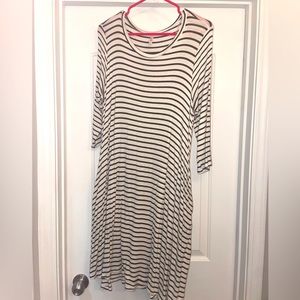 Black and white striped dress